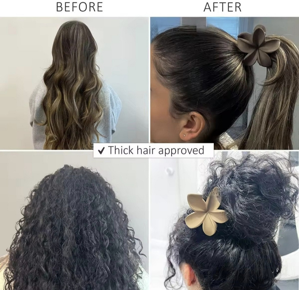 Заколка-крабік квітка матова Чорний Смела - изображение 6