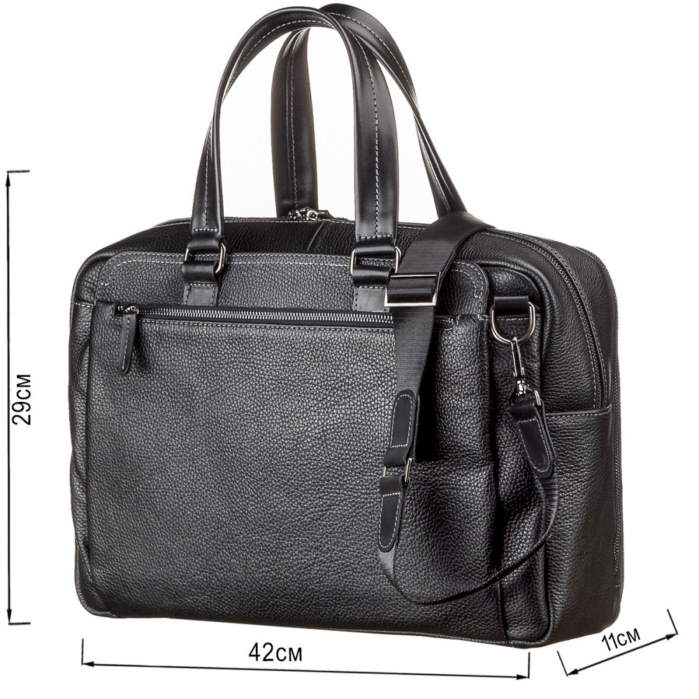 Сумка мужская кожаная Черная (SHVIGEL) Киев - изображение 7