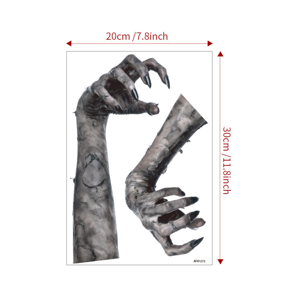 Наклейки для Хэллоуин Руки страшные 20 на 30 см серый Киев - изображение 2