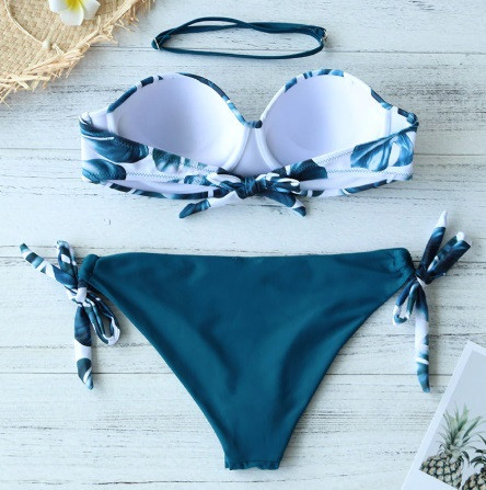 Женский раздельный купальник зелено-белый Киев - изображение 3