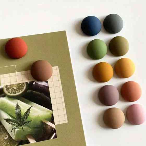 Набір кольорових магнітів на холодильник – круглі 1.8 см, ABS пластик, 10 шт Київ