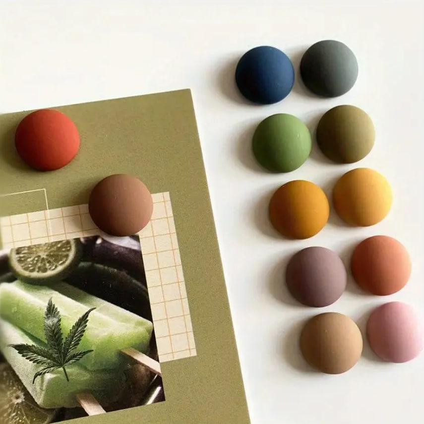 Набір кольорових магнітів на холодильник – круглі 1.8 см, ABS пластик, 10 шт Київ - фото 1