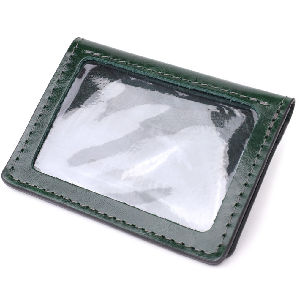 Обложка на документы из натуральной гладкой кожи GRANDE PELLE 22942 Зеленый Киев - изображение 2