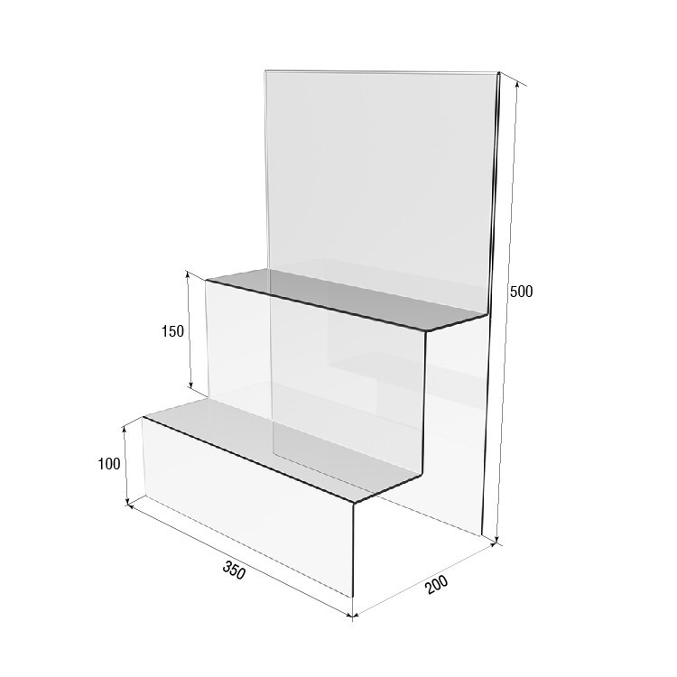 Товарная горка EKOSTAR на 2 ступеньки из акрила 350х200х500 Киев - изображение 3