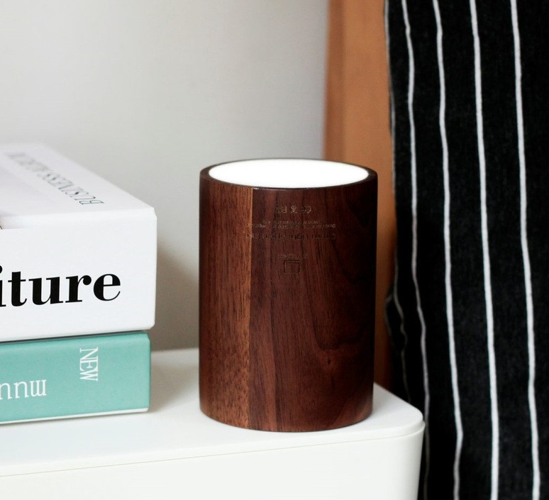 Портативний Bluetooth-динамік із вбудованим світильником Gingko Drum, дерево горіх Рівне - фото 2