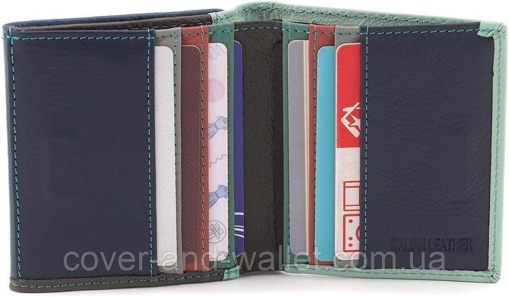 Бирюзовый женский кошелек маленького размера на магнитах из натуральной кожи ST Leather Киев - изображение 6