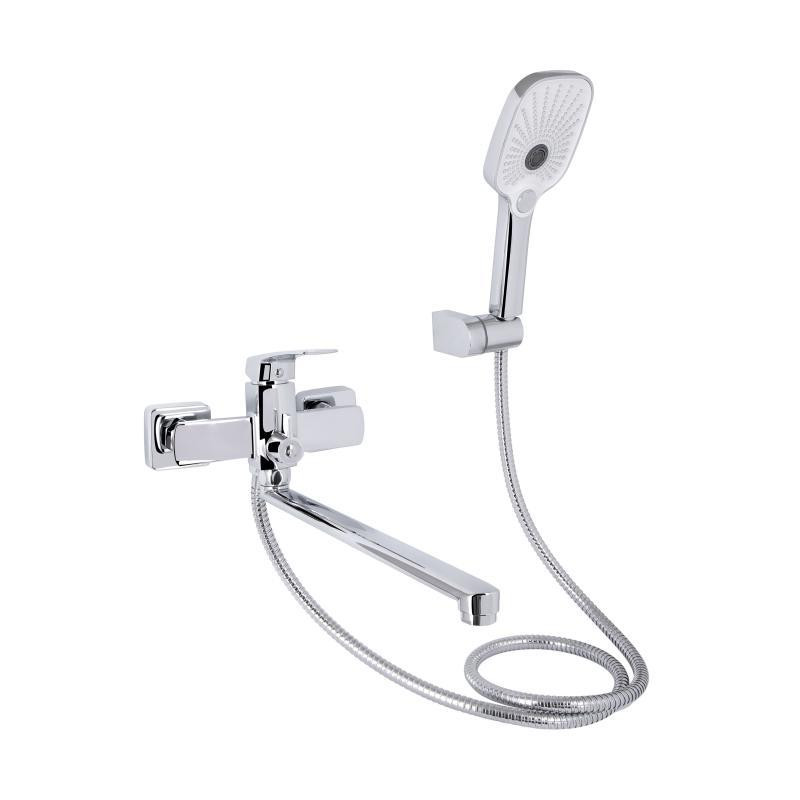 Смеситель для ванны с длинным поворотным изливом, c душевым гарнитуром Qtap Tern QTTER260CRM47587 Chrome Харьков - изображение 1