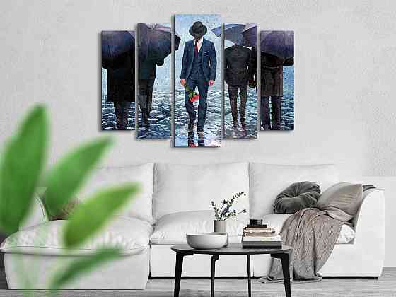 Модульна картина Люди Дощ Art-270_5 ( 80х118см ) Київ