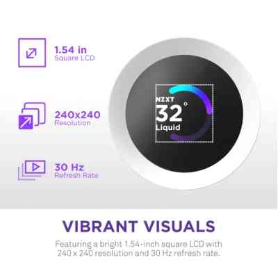 Система жидкостного охлаждения NZXT Kraken Plus RGB V2-360 mm AIO liquid cooler Wh (RL-KR360-W2) Винница