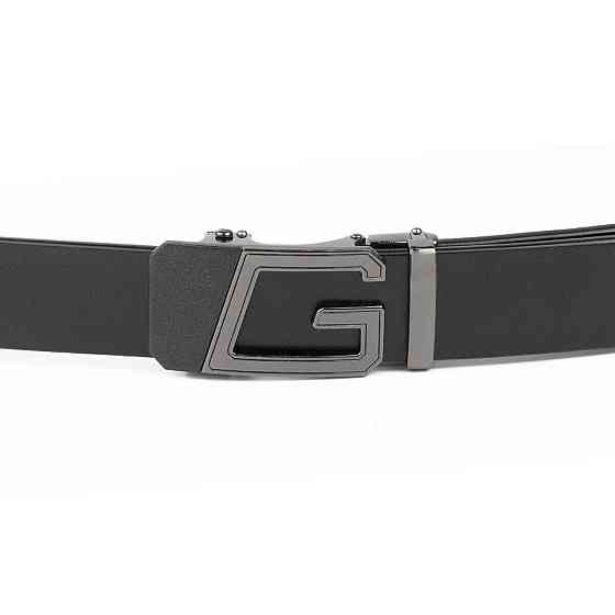 Ремень мужской с пряжкой автомат Vintage 20322 Черный Киев