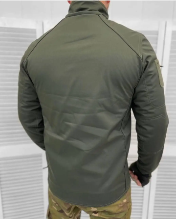 Армейская тактическая куртка Combat (ткань soft-shell) на флисе Оливковый XL Винница