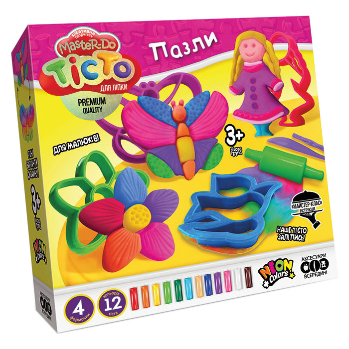Набір для творчості "Тісто для ліплення Master Do" ПАЗЛИ TMD-11-01U з формочками  Метелик Вінниця - фото 1