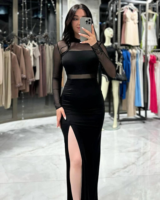 Женское элегантное вечернее платье крепдайвинг + сетка Одесса - изображение 9