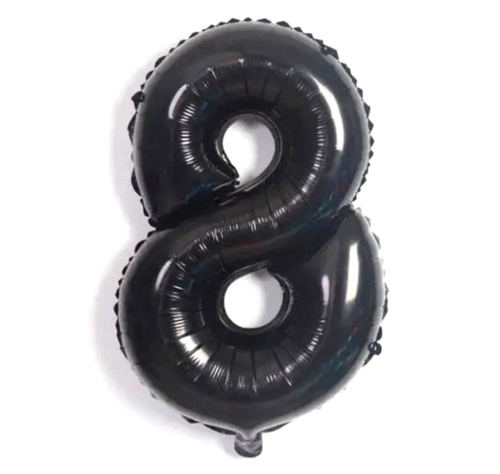Цифра фольгована 8 чорний 32" Київ - фото 1