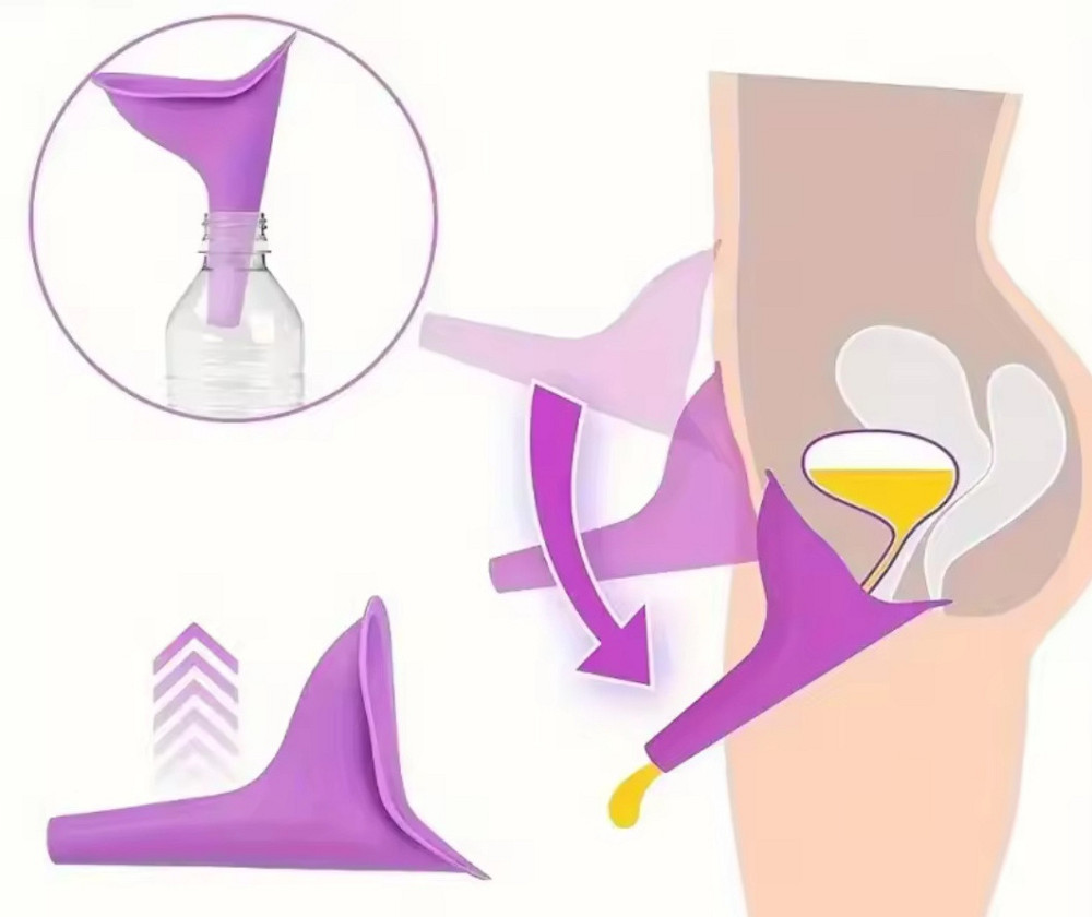 Силиконовый женский писсуар 15 см фиолетовый Киев - изображение 3