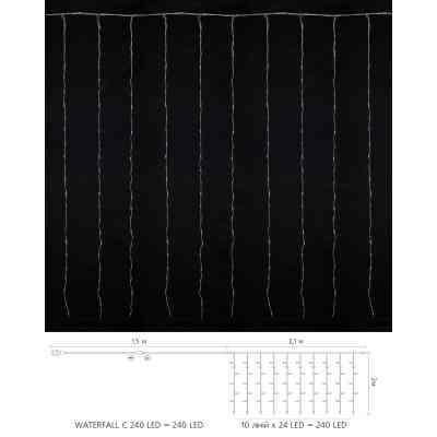 Гирлянда Delux Waterfall С 240LED 2х2 м Теплый белый/прозрачный IP20 (90018000) Винница