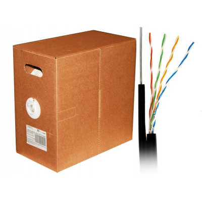 Кабель сетевой Atcom UTP 305м cat.5e Standart CCA, для внешней прокладки с тросом (10700) Винница - изображение 2