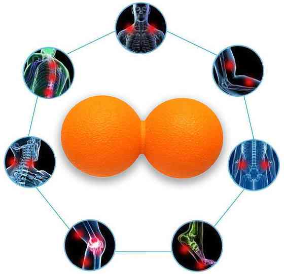 EasyFit Масажний м'ячик EasyFit TPR подвійний 12х6 см помаранчевий Коломия