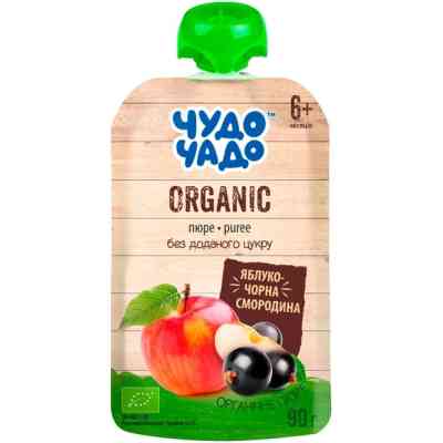 Дитяче пюре Чудо-Чадо Органічне Яблуко та чорна смородина з 6 місяців 90 г (4820016254367) Вінниця