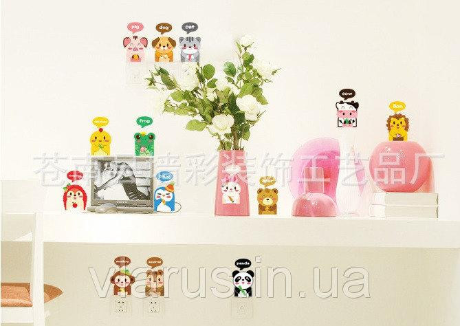 Дитяча наклейка на стіну Звірятка англійською мовою Київ - фото 8