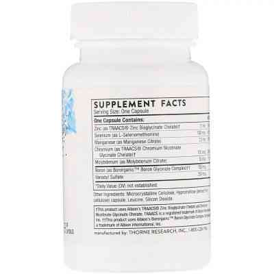 Мінерали Thorne Research Мікроелементи, Trace Minerals, 90 капсул (THR-24203) Вінниця