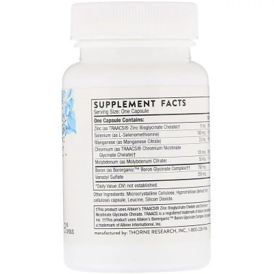 Мінерали Thorne Research Мікроелементи, Trace Minerals, 90 капсул (THR-24203) Вінниця - фото 2