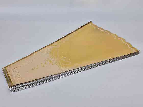 Конусне паковання під квіти h70/15низ/45верх метал золотий (100 шт) візерунок136 (7) (100 шт) Харків