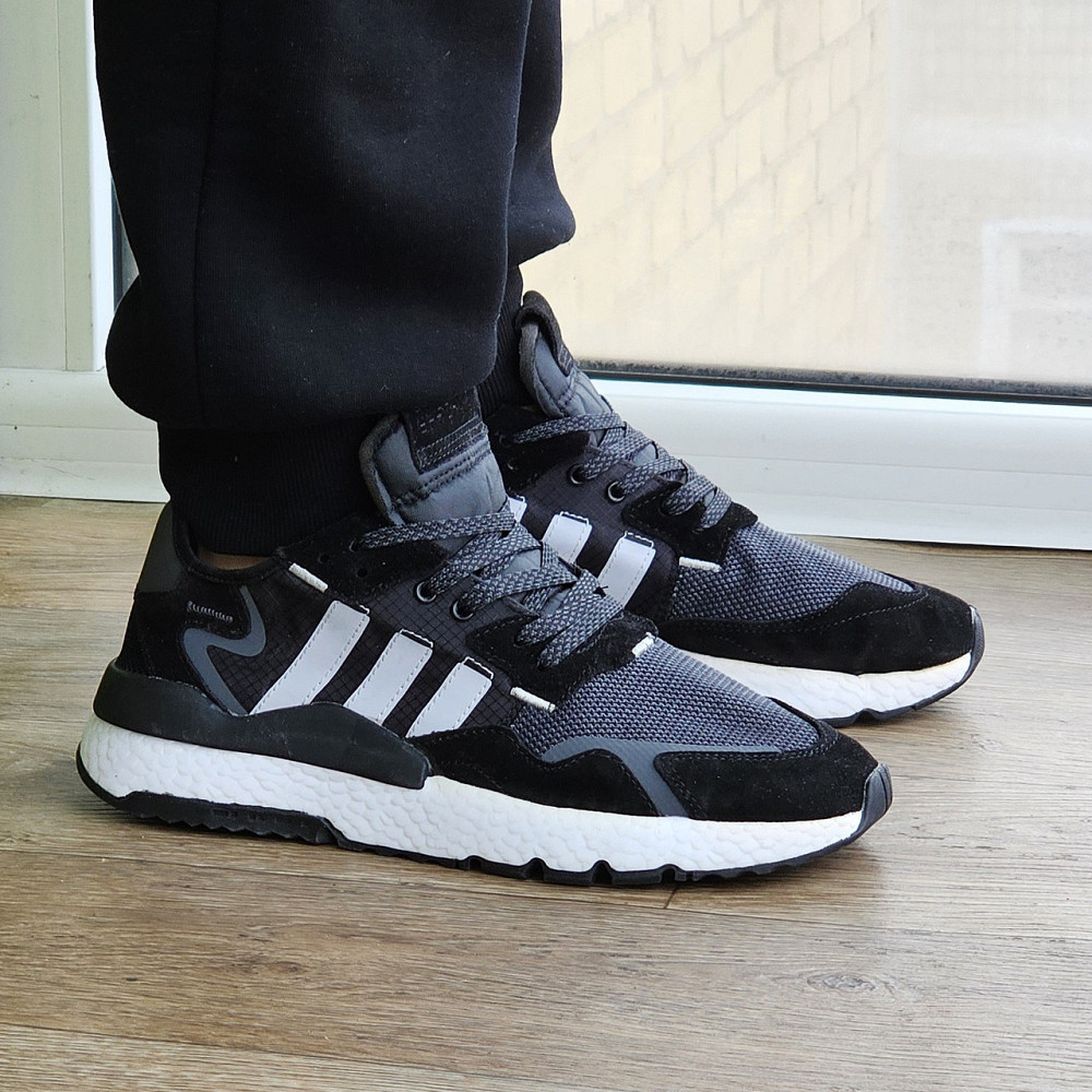 Кроссовки Мужские Adidas Jogger Чёрные Адидас Беговые (размеры: 41,42,43,44,45) Видео Обзор Днепр - изображение 6
