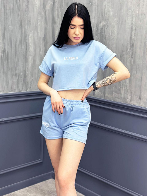 Костюм спортивний з шортами "La perla" оптом | Розпродаж моделі Київ - фото 4