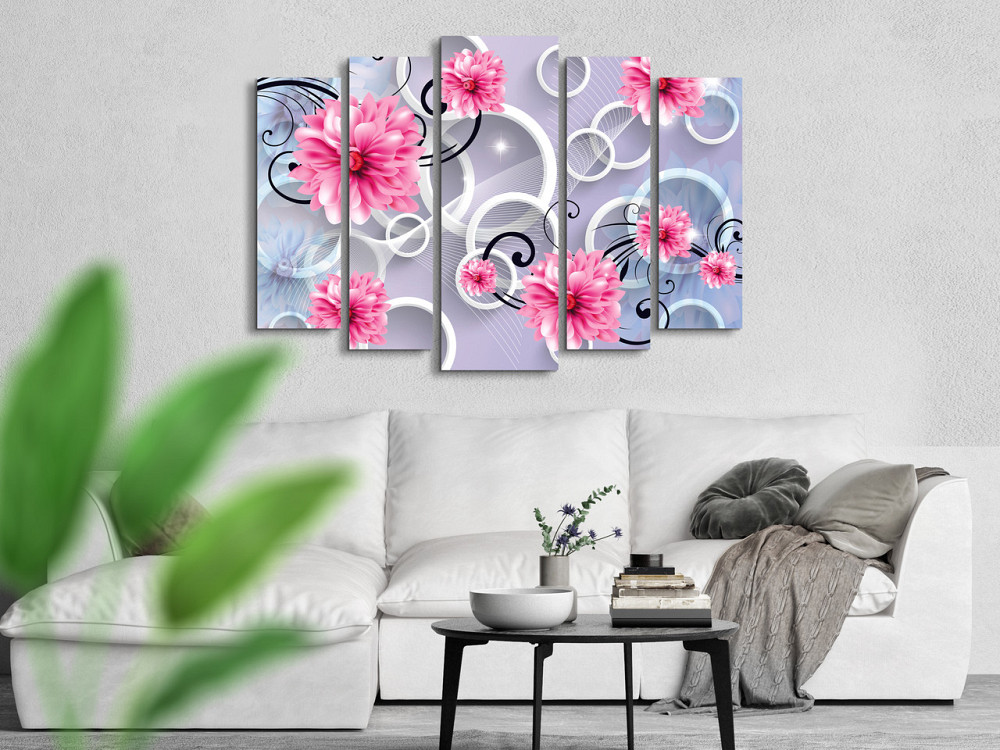 Модульная картина в гостиную / спальню Абстракция Цветы Пионы Art-416_5 ( 80х118см ) Киев - изображение 2