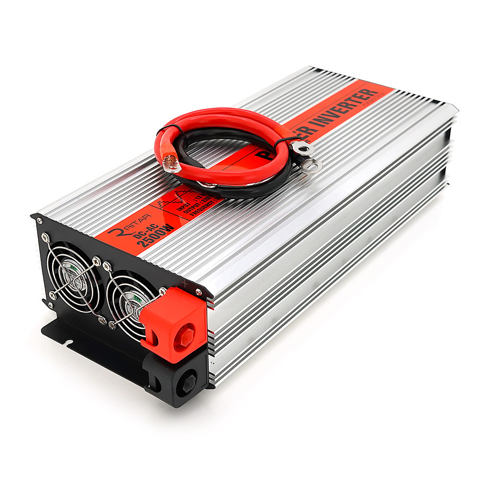 Инвертор напряжения RITAR RSX-2500, 12V/220V, 2500W с аппроксимировать синусоидой, 2xShuko, 1xUSB, клеммные провода, BOX, Q4 Киев - изображение 2
