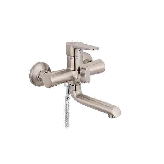 Змішувач для ванни Kroner KRM Elbe - N060 з душовим гарнітуром, нікель Київ