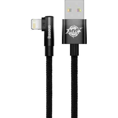Дата кабель USB 2.0 AM to Lightning 1.0m 2.4A 90° corner black Baseus (CAVP000001) Винница