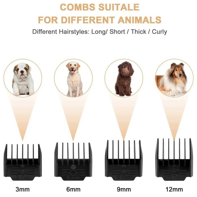 Машинка триммер для стрижки тварин собак / котів на акумуляторі з набором насадок Puppy SP-19 Львів - фото 6