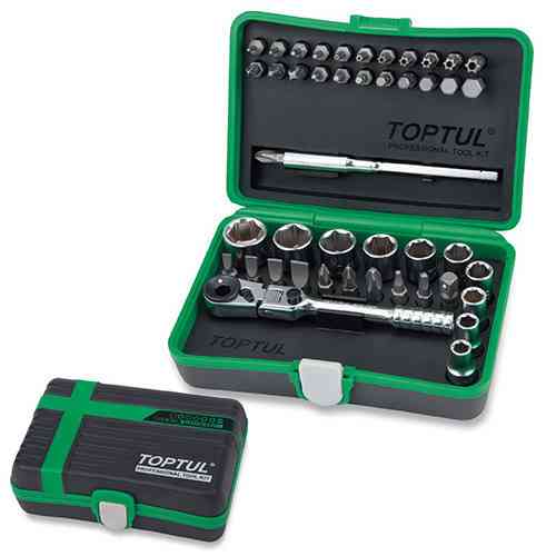 Набір біт і головок з тріскачкою TOPTUL 1/4" 41ед. (12-гр.) GADW4502 Одеса