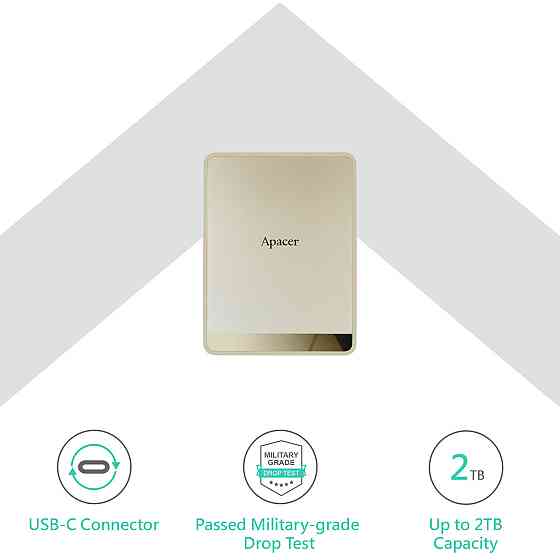 Накопичувач зовнішній SSD 512 GB Apacer AS724 Cream (AP512GAS724C-1) ( 22951 ) Харьков