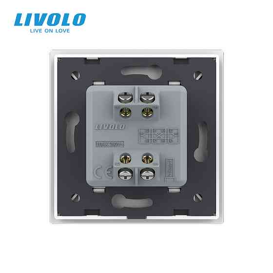 LIVOLO Одноклавішний перехресний вимикач Livolo білий скло (VL-C7FCMM10A-2WP) Коломия