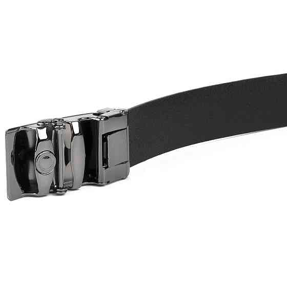 Ремінь чоловічий з пряжкою автомат діагональ Чорний (Vintage) Київ