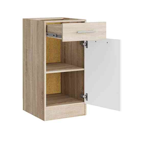 Кухонний модуль нижній з шухлядою Еверест Еко 400 дуб сонома/німфея альба (білий) (без стільниці) 40х46х82 см (DTM-071045) Львів