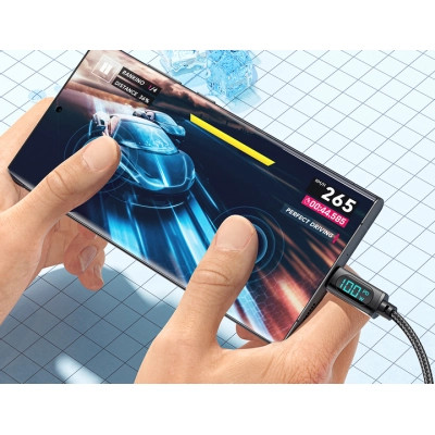 Дата кабель USB 2.0 AM to USB-C 2.0m 7A LED black Essager (EXCT-XYA01-P) Винница - изображение 5