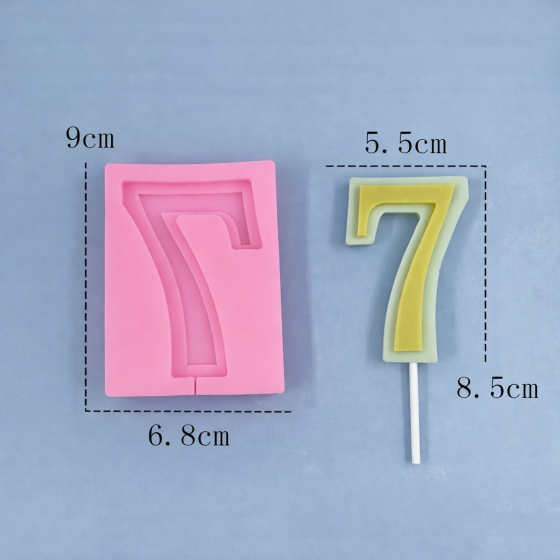 Молд силіконовий цифра 7 універсальний 90 на 68 мм рожевий Київ