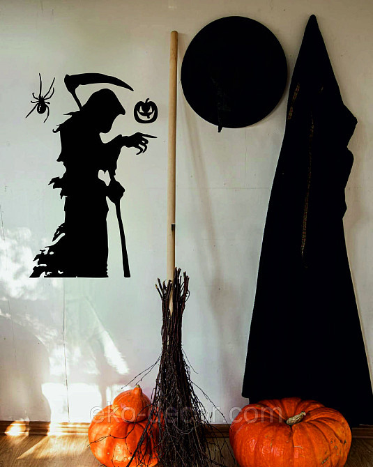 Декоративное настенное Панно «Смерть с косой», Декор на стену 90*59 см, Черный Киев - изображение 5