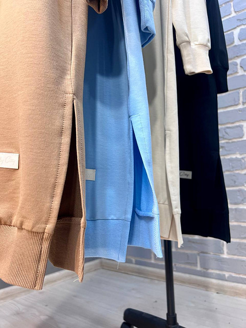 Сукня жіноча MY CITY 8211 спортивна середня довжина розрізи знизу резинка двунитка one size, молочний, one size Київ - фото 9