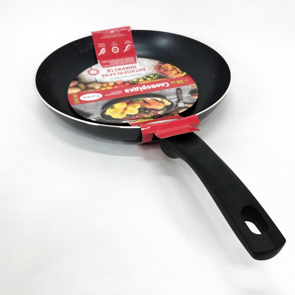 Сковорода для приготовления пищи без масла Con Brio СВ-2822 28 см, Сковорода для готовки на пару JE-86 Львов - изображение 8