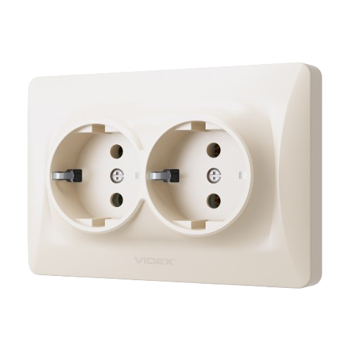 BINERA крем Розетка внутрішня 2-а із заземленням Videx Житомир - изображение 3