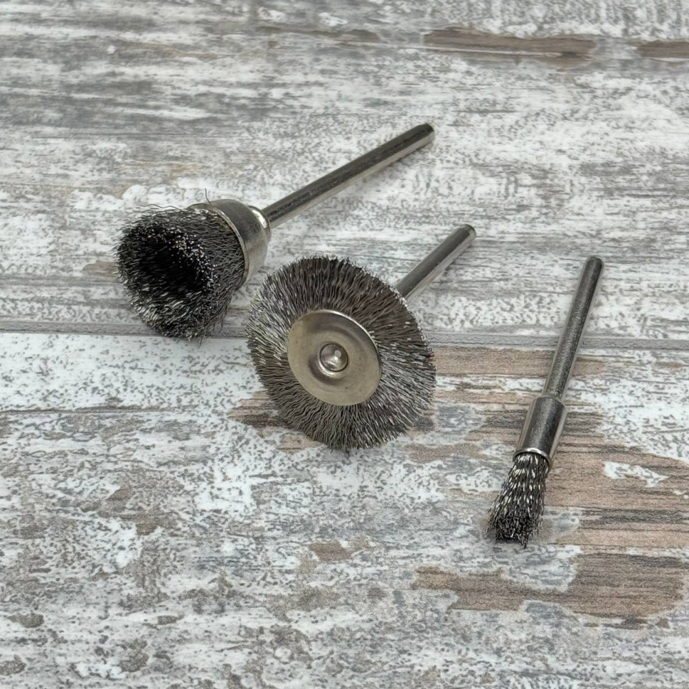 Набор металлических щеток 15 шт, 3 вида проволочных насадок для гравера и дремеля Киев - изображение 1