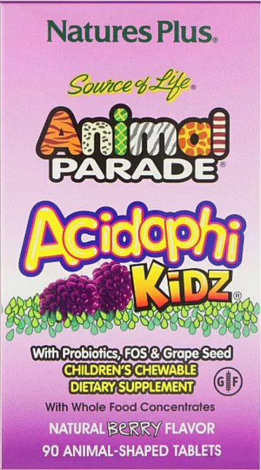Пробіотики для дітей Nature's Plus  Animal Parade Acidophi Kidz 90 жув таб вишня Київ - фото 3