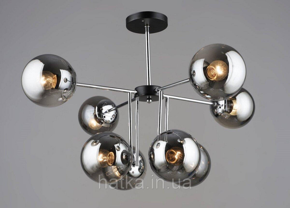 Люстра K2307/8 Черный + Хром Киев - изображение 1