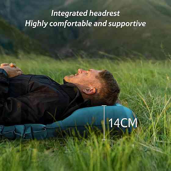 Матрац надувний подвійний Naturehike Double CNK2550WS019 FC01 з вбудованим ножним насосом (Синій) Вінниця