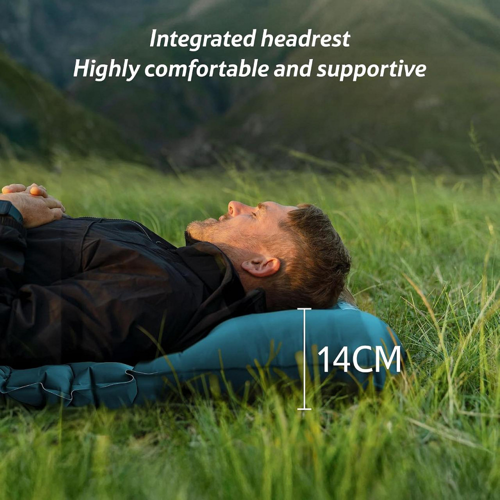 Матрац надувний подвійний Naturehike Double CNK2550WS019 FC01 з вбудованим ножним насосом (Синій) Вінниця - фото 4